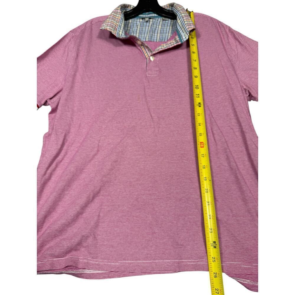 Ted Baker London Red Microstripe Polo Shirt Size 7 (XL) - Picture 4 of 8